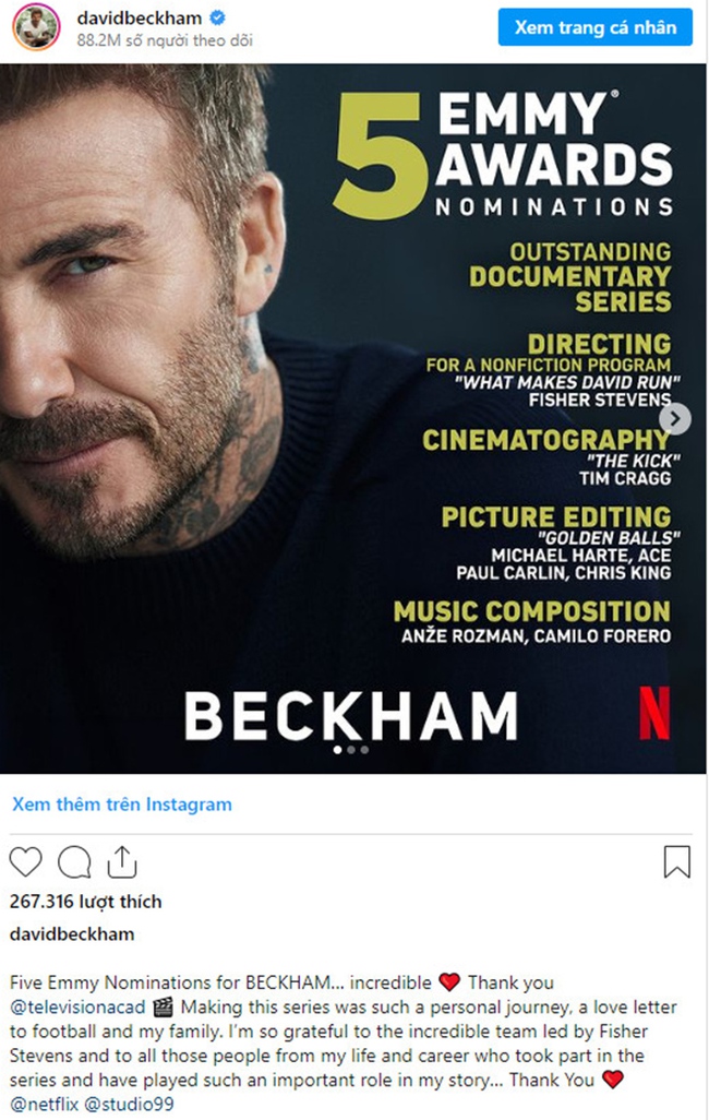 David và Victoria Beckham ăn mừng 5 đề cử Emmy cho 'Beckham' - Ảnh 4.