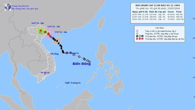 Bão số 2 suy yếu thành áp thấp nhiệt đới - Ảnh 1.