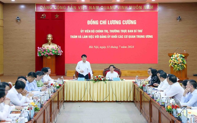 Thường trực Ban Bí thư Lương Cường làm việc với Đảng ủy Khối các cơ quan Trung ương - Ảnh 2.