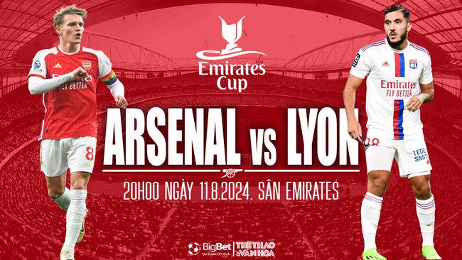 Nhận định, soi tỷ lệ Arsenal vs Lyon (20h00,11/8), Chung kết Emirates Cup 2024 - Ảnh 1.