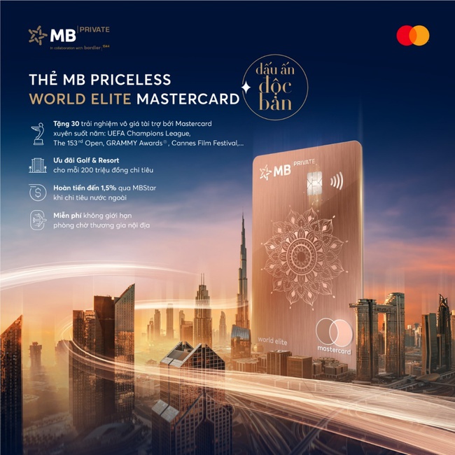 MB và Mastercard ra mắt thẻ tín dụng MB Priceless World Elite Mastercard tại Việt Nam - Ảnh 1.