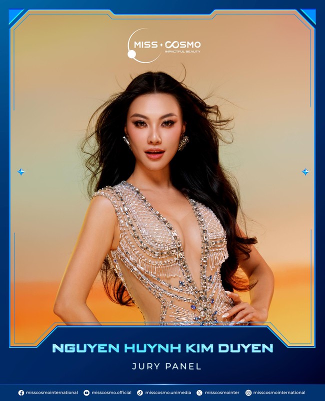 Á hậu Nguyễn Huỳnh Kim Duyên chính thức ngồi ghế giám khảo Miss Cosmo 2024 - Ảnh 1.