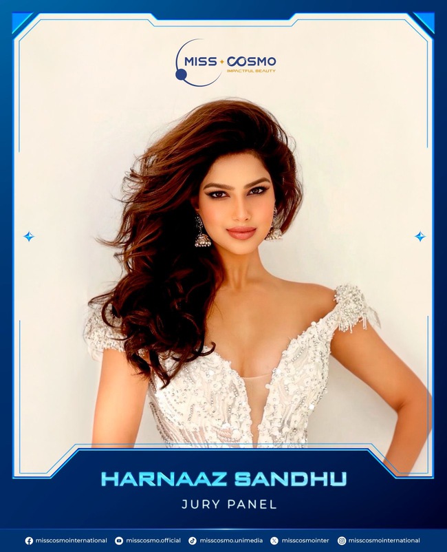 Miss Universe 2021 - Harnaaz Sandhu ngồi ghế giám khảo Miss Cosmo - Ảnh 1.