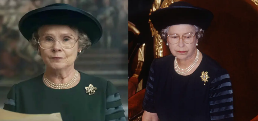 Ngỡ ngàng với vẻ ngoài “sao y bản chính” của dàn sao The Crown mùa 5: Nữ hoàng Anh giống đến cả khuôn miệng - Ảnh 3.