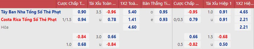 Tỷ lệ kèo trước giờ bóng lăn Tây Ban Nha vs Costa Rica (23h00 ngày 23/11) - Ảnh 6.