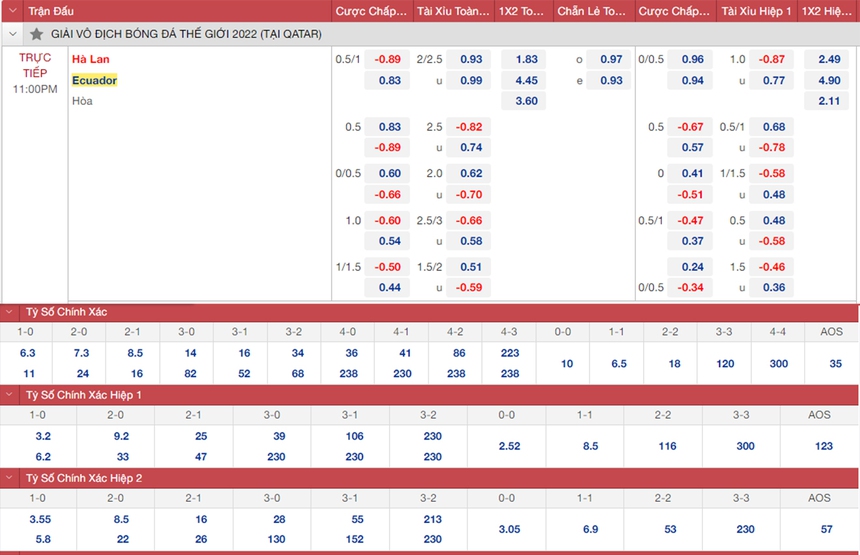 Tỷ lệ kèo trước trận bóng lăn Hà Lan vs Ecuador (23h00, 25/11) - Ảnh 2.
