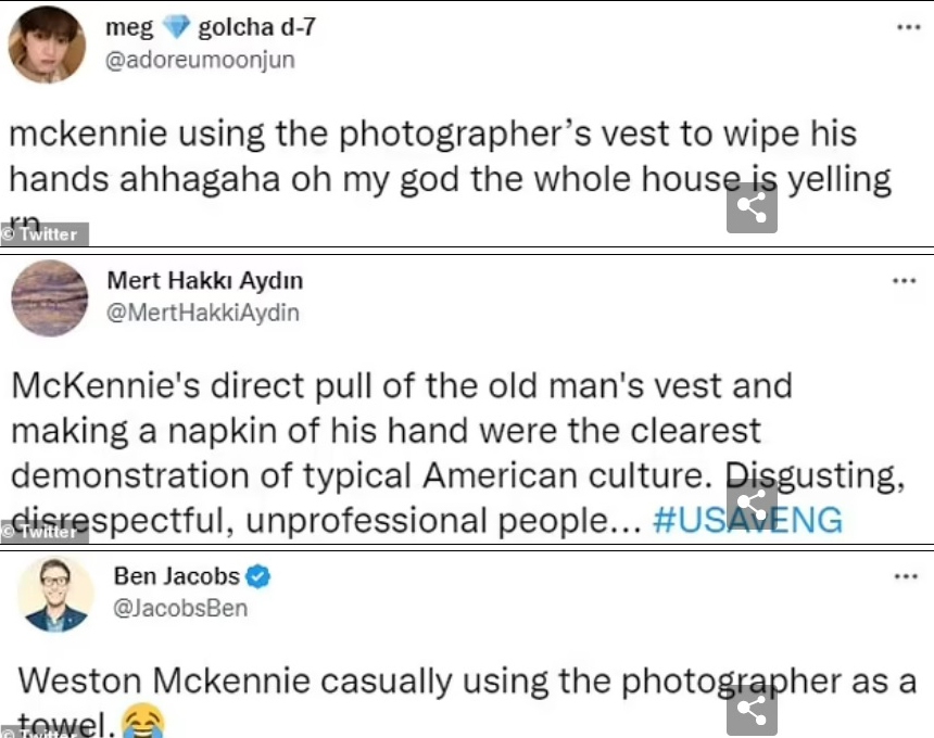 Sao tuyển Mỹ dùng áo của phóng viên ảnh làm khăn lau tay - Ảnh 3.