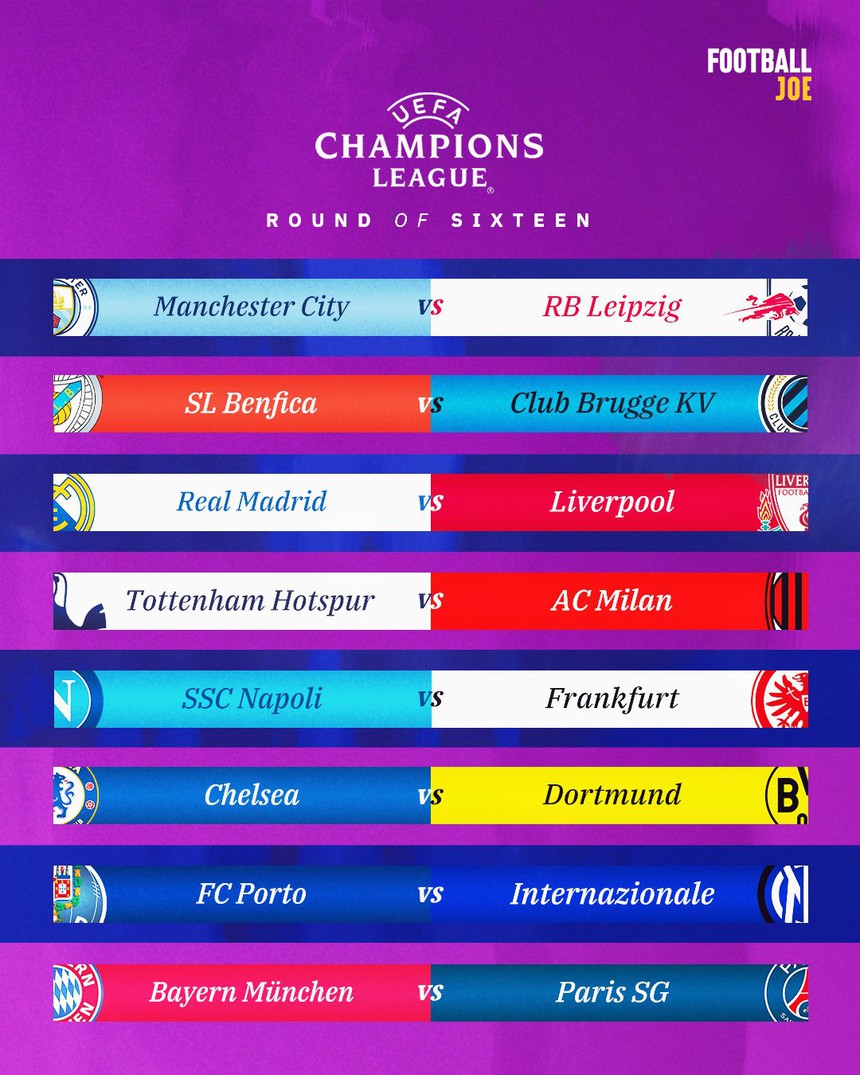 Kết quả bốc thăm vòng 1/8 Champions League: Liverpool tái ngộ Real. PSG đối đầu Bayern Munich - Ảnh 1.