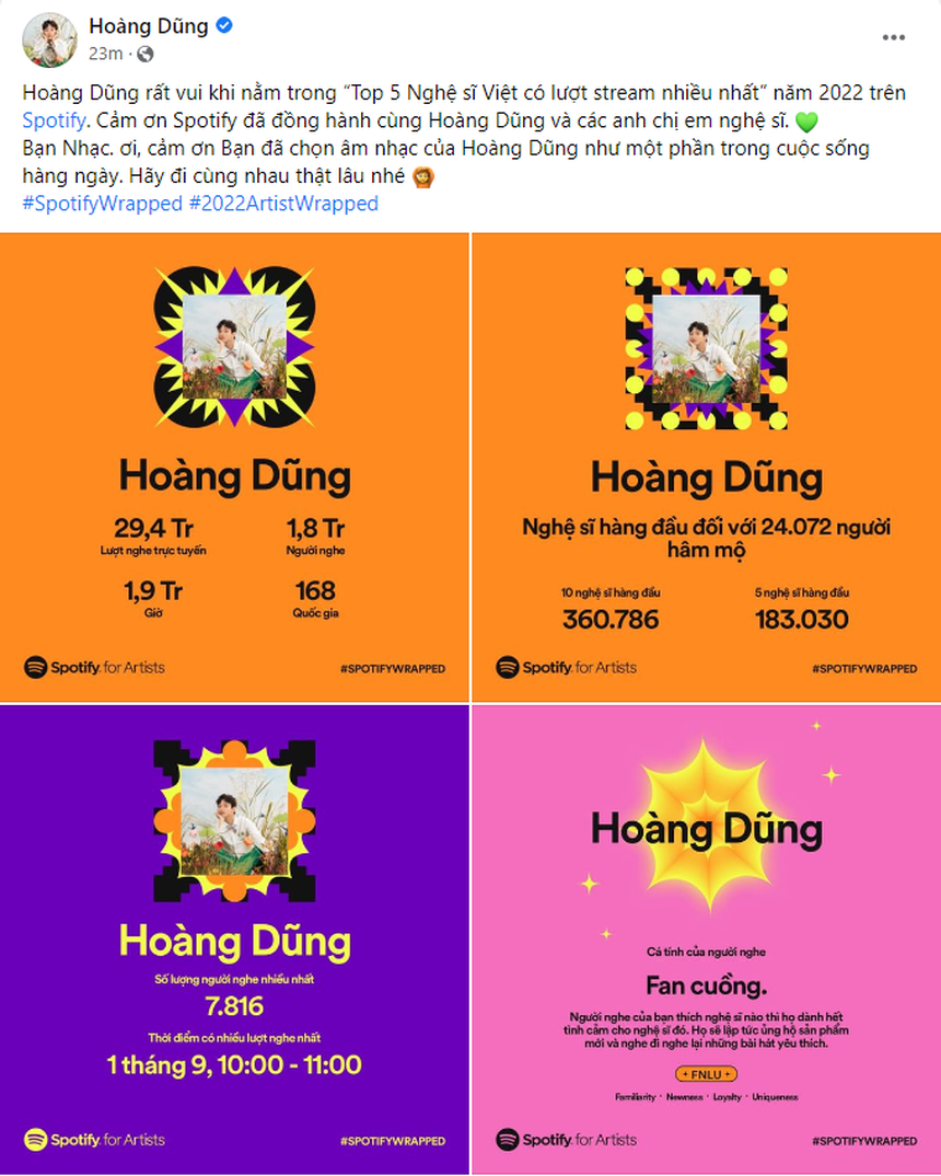 Dân tình phủ kín MXH với ảnh tổng kết Spotify 2022: Hoàng Thuỳ Linh phủ sóng nhưng sự thật lại ngã ngửa! - Ảnh 5. Dân tình phủ kín MXH với ảnh tổng kết Spotify 2022: Hoàng Thuỳ Linh phủ sóng nhưng sự thật lại ngã ngửa! - Ảnh 5.