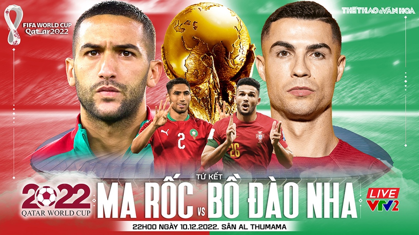 Dự đoán có thưởng World Cup 2022 vòng Tứ Kết: Trận Maroc - Bồ Đào Nha - Ảnh 1. Dự đoán có thưởng World Cup 2022 vòng Tứ Kết: Trận Maroc - Bồ Đào Nha - Ảnh 1.