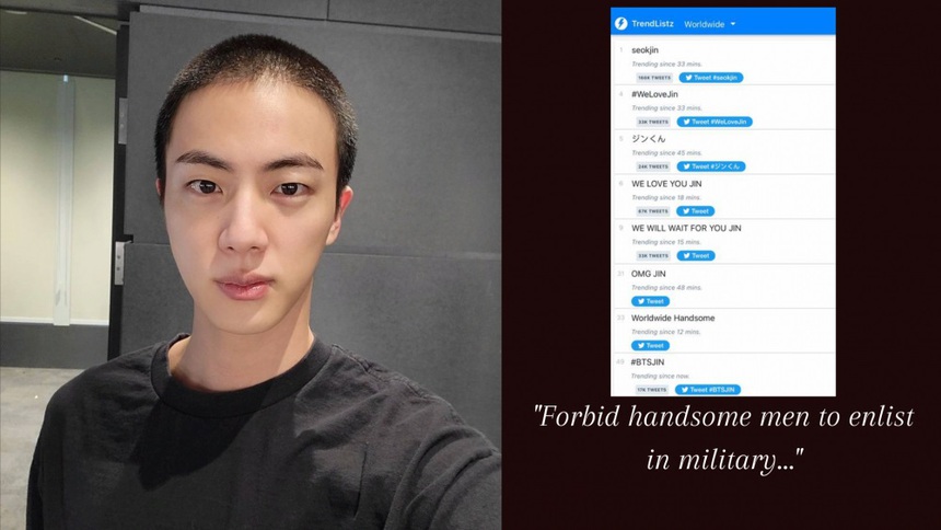 Jin BTS 'gây bão' với kiểu đầu mới cạo khi chuẩn bị nhập ngũ - Ảnh 7.