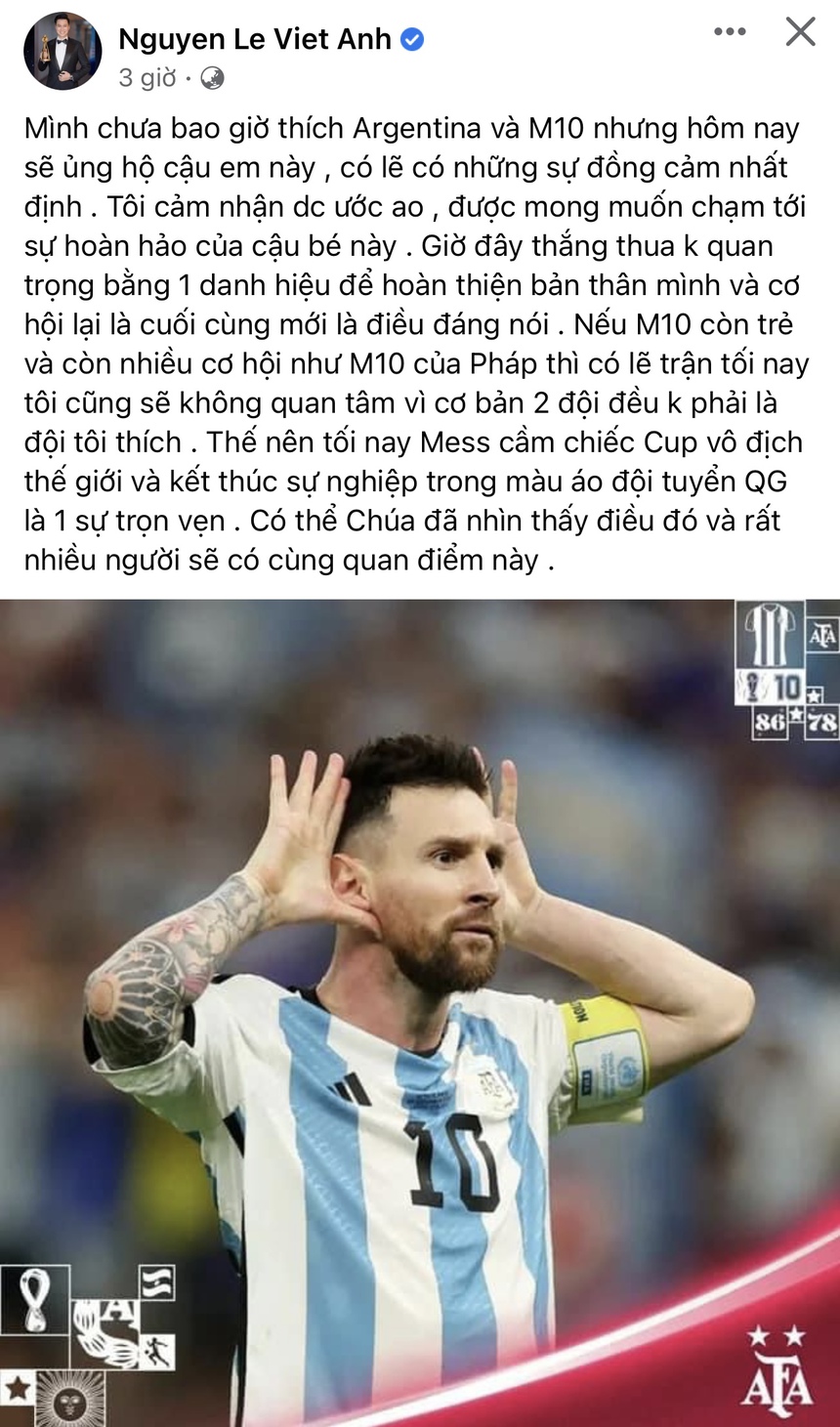 '1001 kiểu' đón chung kết World Cup của sao Việt: Thùy Tiên - Phương Ly 'lên đồ' cổ vũ, Big Daddy chơi lớn ra hẳn sân vận động - Ảnh 4.