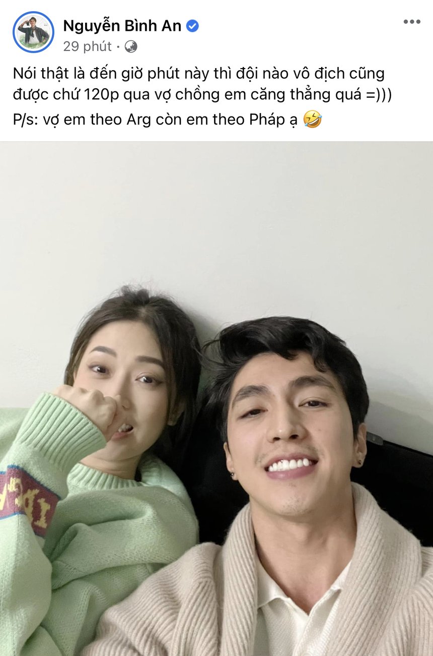 Thùy Tiên, vợ chồng Bình An và dàn sao Vbiz "không ngủ" trong đêm Messi vô địch World Cup - Ảnh 5.