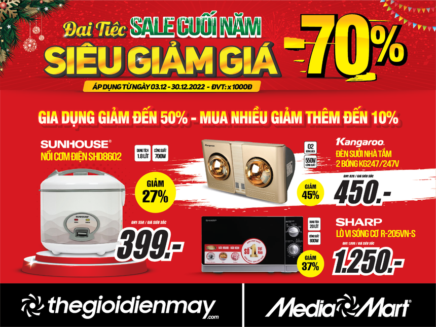 Đại tiệc sale cuối năm - Siêu giảm giá đến 70% tại MediaMart - Ảnh 3. Đại tiệc sale cuối năm - Siêu giảm giá đến 70% tại MediaMart - Ảnh 3.