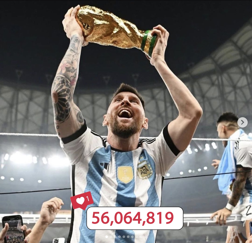 Messi đánh bại quả trứng, chính thức sở hữu bức ảnh có nhiều like nhất lịch sử Instagram - Ảnh 1. Messi đánh bại quả trứng, chính thức sở hữu bức ảnh có nhiều like nhất lịch sử Instagram - Ảnh 1.