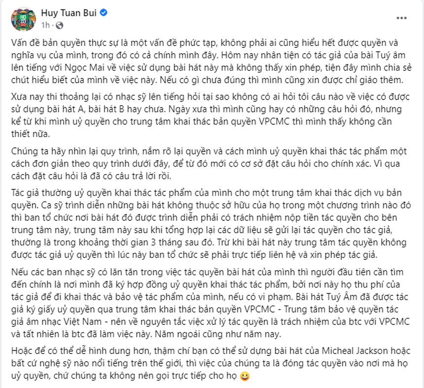 Tác giả Tuý Âm bức xúc khi O Sen Ngọc Mai trình diễn ca khúc chưa xin phép, làm sai lệch ý nghĩa gốc, giám đốc âm nhạc Huy Tuấn nói gì? - Ảnh 5. Tác giả Tuý Âm bức xúc khi O Sen Ngọc Mai trình diễn ca khúc chưa xin phép, làm sai lệch ý nghĩa gốc, giám đốc âm nhạc Huy Tuấn nói gì? - Ảnh 5.