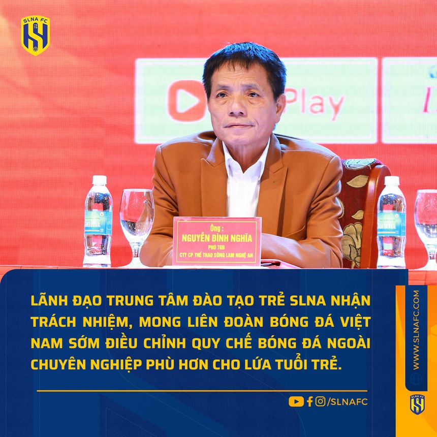 Lãnh đạo SLNA lên tiếng về án kỷ luật sau khi bị loại khỏi U21 Quốc gia - Ảnh 1.