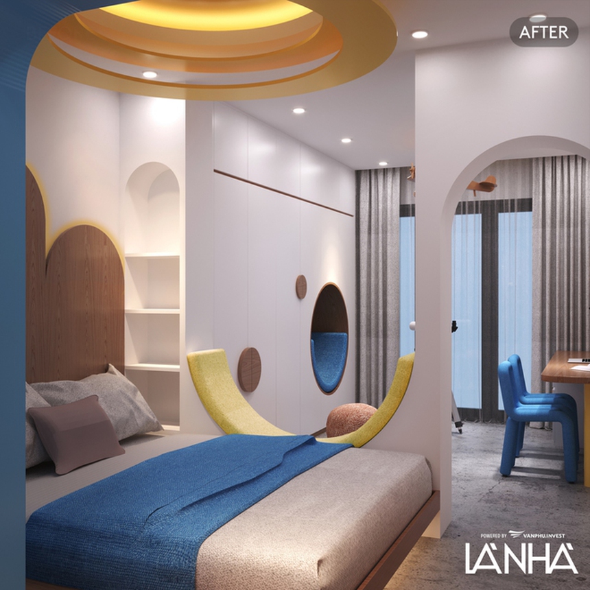 "Xoá" nỗi sợ của con trai trong phòng ngủ quá rộng, Gigi Hương Giang quyết định chi 200 triệu cải tạo phòng 42m2 thành 5 lớp không gian kích thích sáng tạo - Ảnh 11.