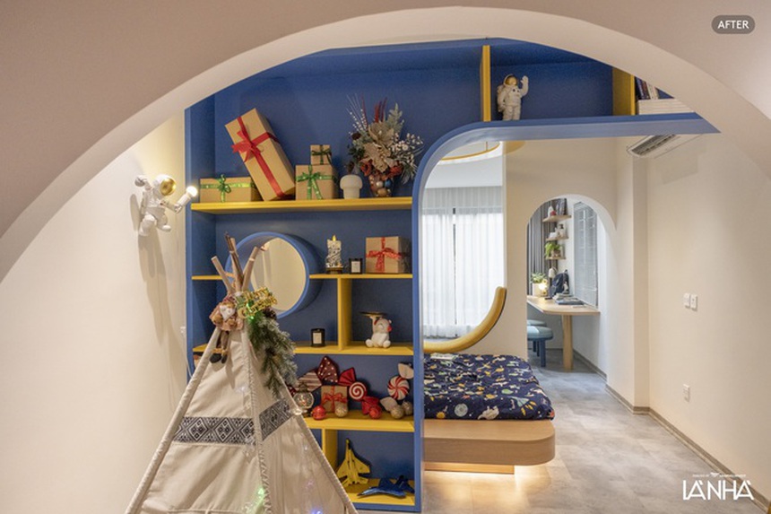 "Xoá" nỗi sợ của con trai trong phòng ngủ quá rộng, Gigi Hương Giang quyết định chi 200 triệu cải tạo phòng 42m2 thành 5 lớp không gian kích thích sáng tạo - Ảnh 9.