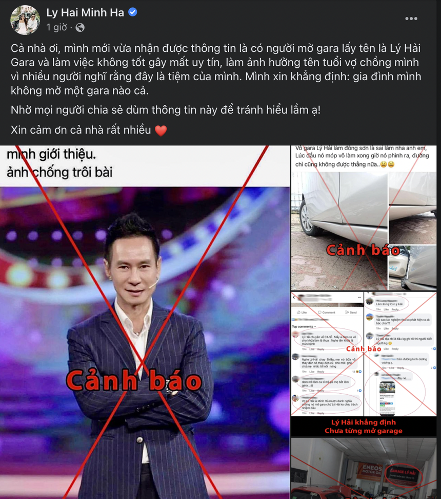 Vợ chồng Lý Hải - Minh Hà lên tiếng làm rõ hiểu lầm làm ăn tắc trách  - Ảnh 1.