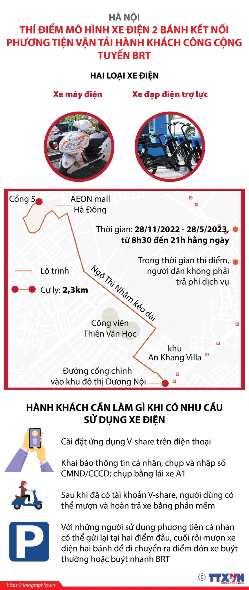 Hà Nội Thí điểm mô hình xe điện 2 bánh kết nối phương tiện vận tải hành khách công cộng tuyến BRT - Ảnh 2.