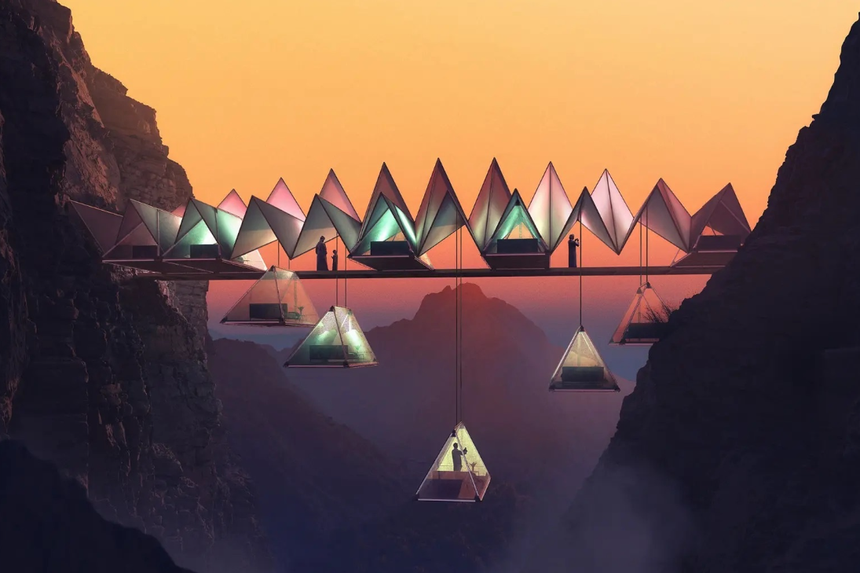 Thú chơi cực "điên rồ" của giới siêu giàu: Vung tiền để được nghỉ dưỡng trong chiếc lều treo lơ lửng giữa vách núi - Ảnh 2. Thú chơi cực "điên rồ" của giới siêu giàu: Vung tiền để được nghỉ dưỡng trong chiếc lều treo lơ lửng giữa vách núi - Ảnh 2.