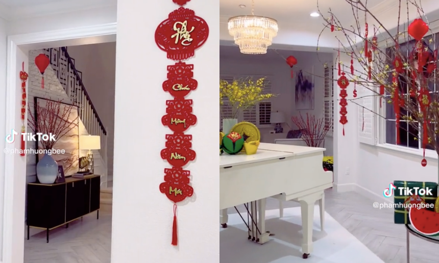 Phạm Hương hé lộ trọn biệt thự ngập sắc Xuân, nói 1 câu gây chú ý khi đón Tết ở Mỹ - Ảnh 2.