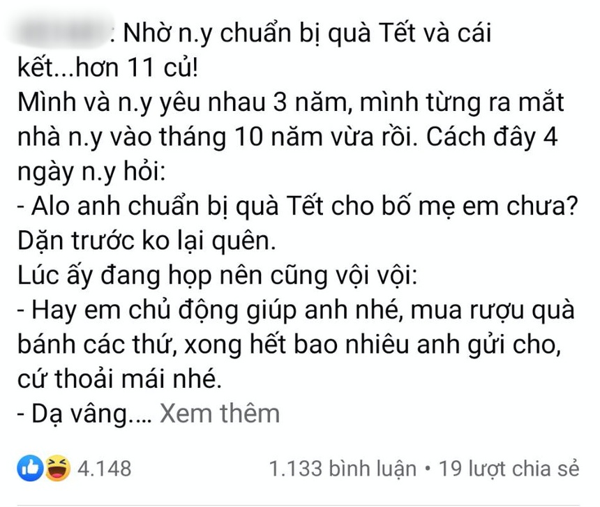 Chàng trai "đỏ" nhất ngày cuối năm: Nhờ người yêu chuẩn bị quà Tết và cái kết là con số bất ngờ  - Ảnh 2.