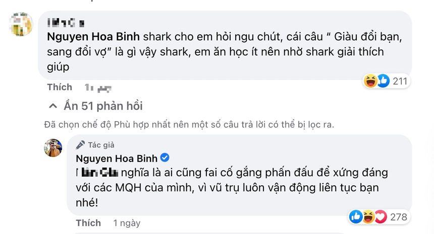 Dân mạng đòi giải nghĩa thành ngữ "Giàu đổi bạn sang đổi vợ", Shark Bình đáp trả khiến dân tình phẫn nộ - Ảnh 2.