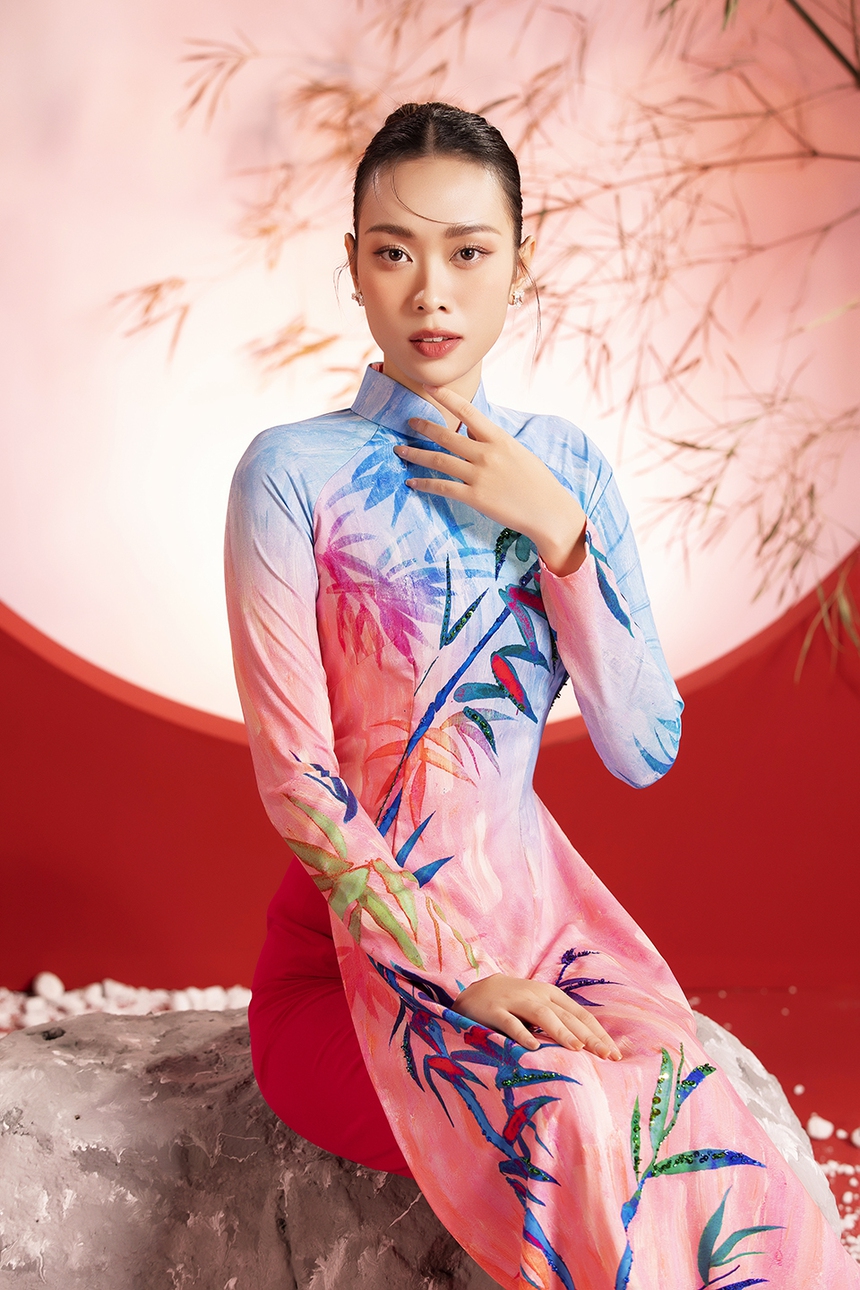 Hoa hậu Ban Mai đẹp nền nã trong BST áo dài "Vũ khúc tre xanh" của NTK Liên Hương - Ảnh 6. Hoa hậu Ban Mai đẹp nền nã trong BST áo dài "Vũ khúc tre xanh" của NTK Liên Hương - Ảnh 6.