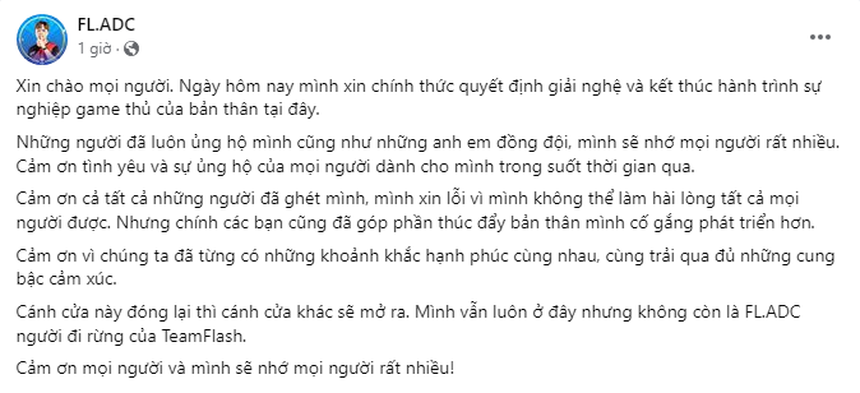 FL.ADC chính thức giải nghệ, tạm biệt "thần rừng"! - Ảnh 1.