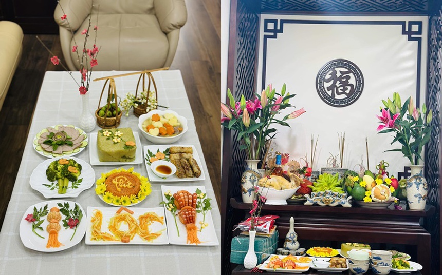 Mâm cơm cúng 30 Tết nhà sao Việt:  - Ảnh 1.