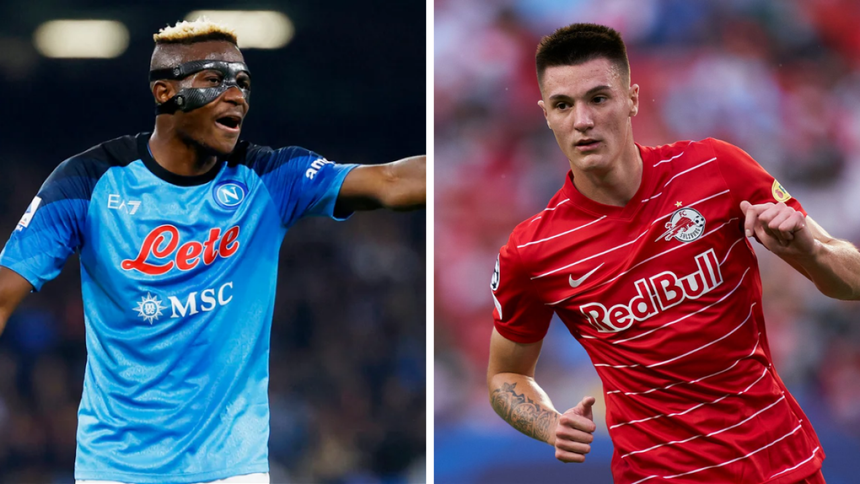 MU hiện đang có những sự quan tâm nhất định đến những cái tên giàu tiềm năng như Osimhen (trái) và Sesko (phải)