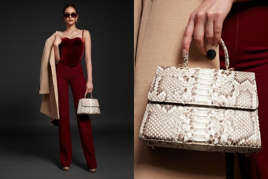 Hú hồn dàn đối thủ Hoa hậu Ngọc Châu: Ăn vận diêm dúa, tạo dáng kém duyên, chơi chiêu đối phó khi bị tố dùng đồ da động vật - Ảnh 4.