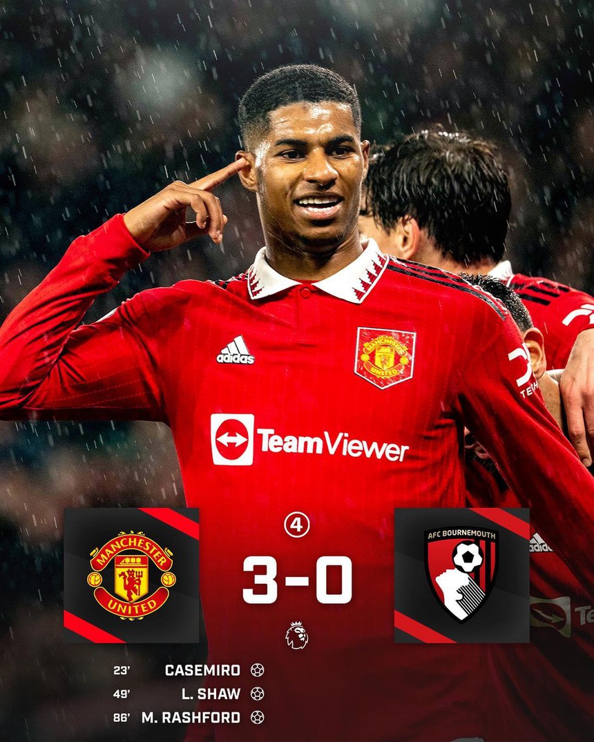 Video bàn thắng trận MU vs Bournemouth: 'Quỷ đỏ' thăng hoa trên sân nhà - Ảnh 4.