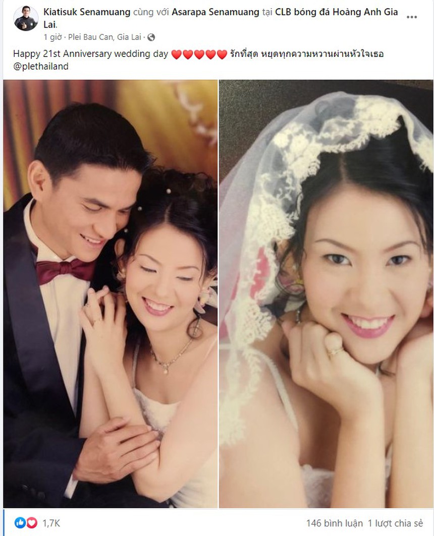 HLV Kiatisuk của HAGL nịnh vợ cực ngọt ngào, khiến fan ngưỡng mộ - Ảnh 2. HLV Kiatisuk của HAGL nịnh vợ cực ngọt ngào, khiến fan ngưỡng mộ - Ảnh 2.