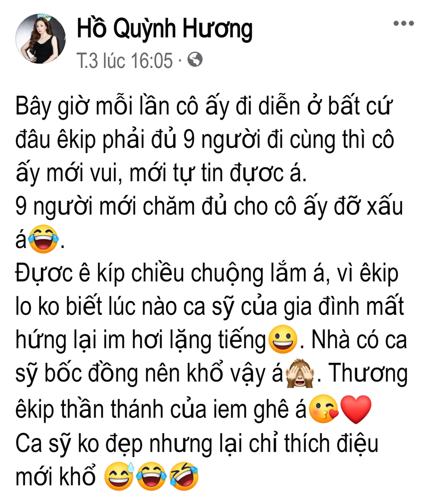 Hồ Quỳnh Hương tự ti nhan sắc, cần ê-kip 9 người chăm mới yên tâm lên diễn - Ảnh 1.