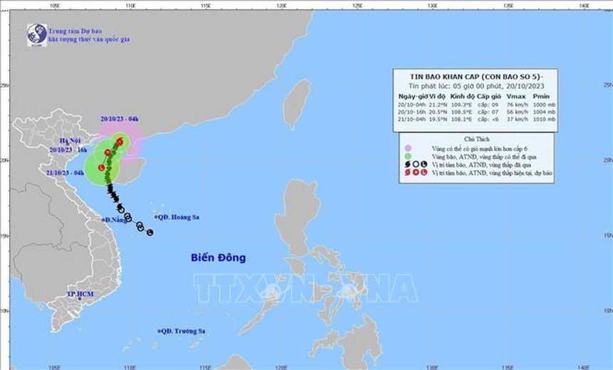 Bão số 5 suy yếu thành áp thấp nhiệt đới - Ảnh 1.
