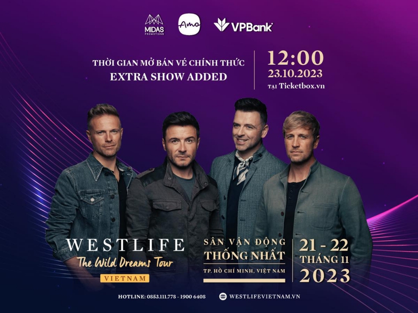 Westlife bổ sung thêm một đêm diễn ở Việt Nam, khi nào mở bán vé? - Ảnh 1. Westlife bổ sung thêm một đêm diễn ở Việt Nam, khi nào mở bán vé? - Ảnh 1.