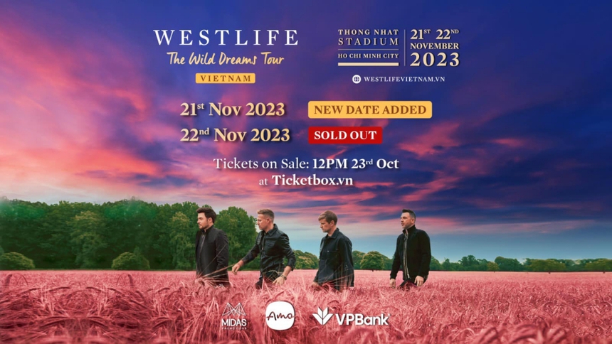 Westlife bổ sung thêm một đêm diễn ở Việt Nam, khi nào mở bán vé? - Ảnh 2. Westlife bổ sung thêm một đêm diễn ở Việt Nam, khi nào mở bán vé? - Ảnh 2.