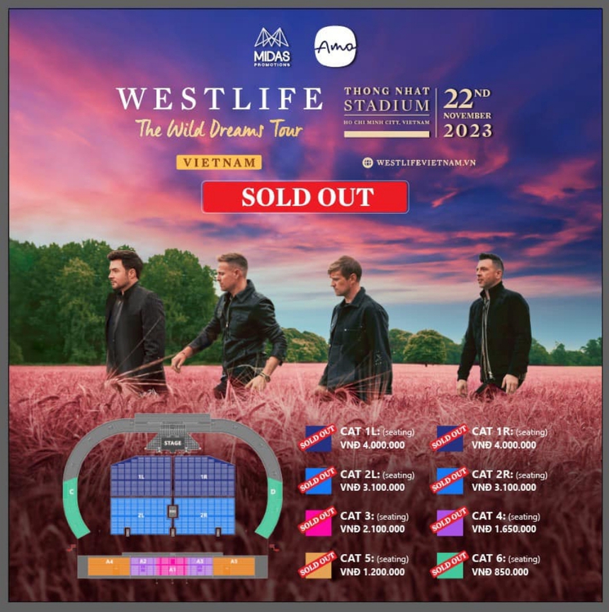 Westlife bổ sung thêm một đêm diễn ở Việt Nam, khi nào mở bán vé? - Ảnh 3. Westlife bổ sung thêm một đêm diễn ở Việt Nam, khi nào mở bán vé? - Ảnh 3.