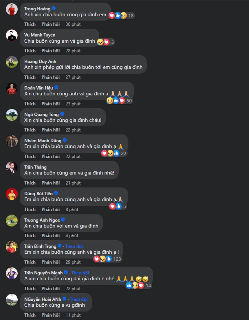 Xúc động Bùi Tiến Dũng chịu nỗi đau mất cha, hàng loạt cầu thủ và ngôi sao gửi lời chia buồn sâu sắc - Ảnh 3.