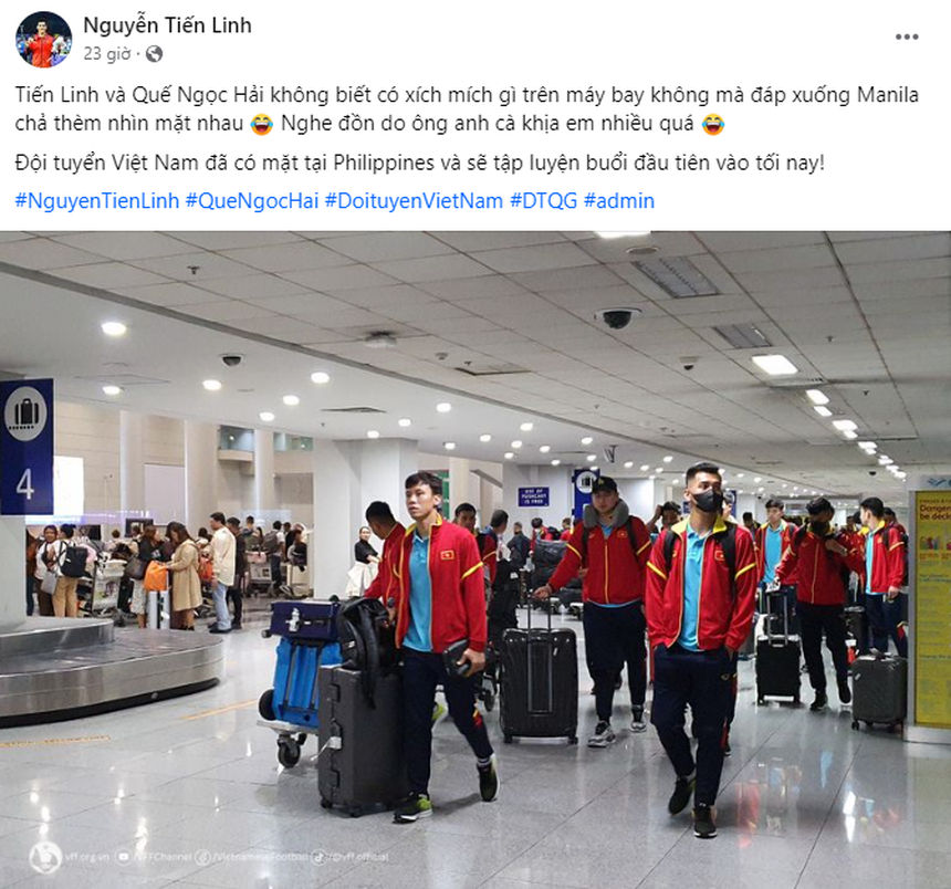 Tiến Linh đăng ảnh troll Quế Ngọc Hải trước đại chiến Việt Nam- Philippines - Ảnh 2.
