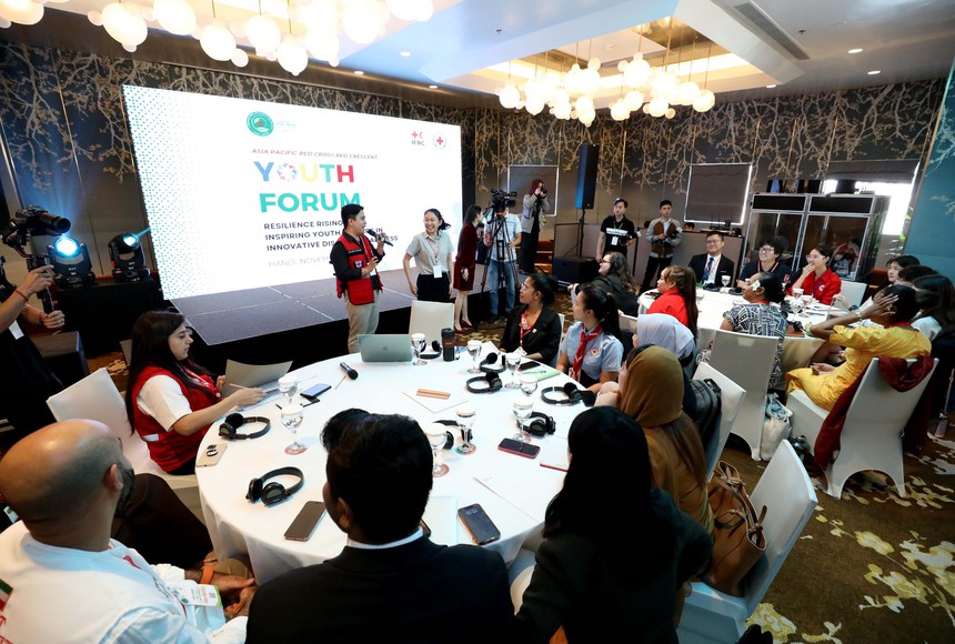 Khai mạc Diễn đàn Thanh niên Chữ thập đỏ, Trăng lưỡi liềm đỏ khu vực khu vực Châu Á – Thái Bình Dương lần thứ 4 - Ảnh 4. Khai mạc Diễn đàn Thanh niên Chữ thập đỏ, Trăng lưỡi liềm đỏ khu vực khu vực Châu Á – Thái Bình Dương lần thứ 4 - Ảnh 4.