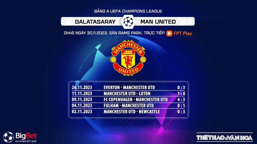 Nhận định Galatasaray vs MU (0h45, 30/11), cúp C1 châu Âu - Ảnh 7. Nhận định Galatasaray vs MU (0h45, 30/11), cúp C1 châu Âu - Ảnh 7.