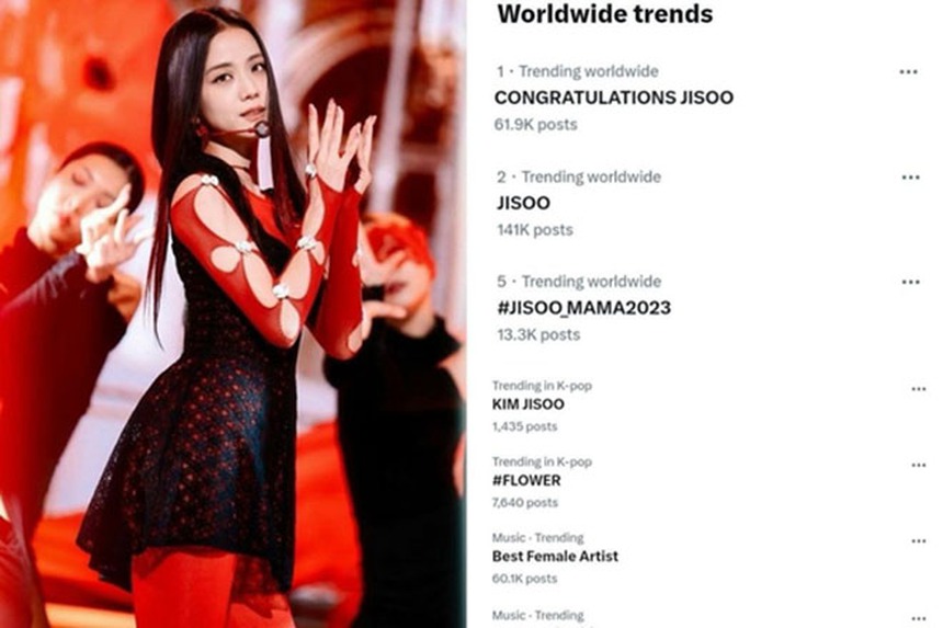 Jisoo Blackpink đứng đầu 'trend' toàn cầu khi trở thành Nghệ sĩ solo được trao giải nhiều nhất tại 'MAMA 2023' - Ảnh 8.