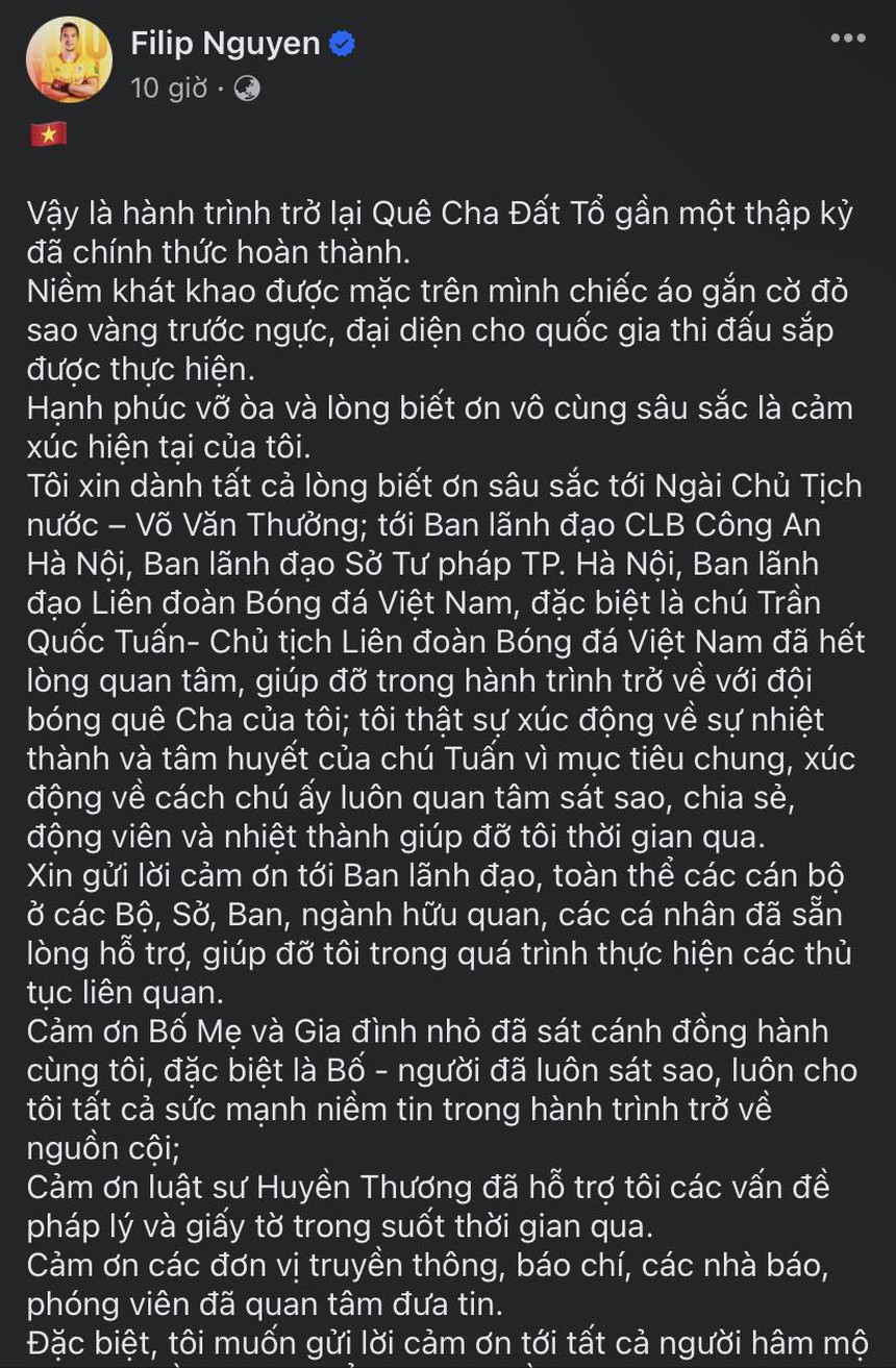 Tâm thư bằng tiếng Việt của Filip Nguyễn khi chính thức có quốc tịch Việt Nam - Ảnh 3. Tâm thư bằng tiếng Việt của Filip Nguyễn khi chính thức có quốc tịch Việt Nam - Ảnh 3.
