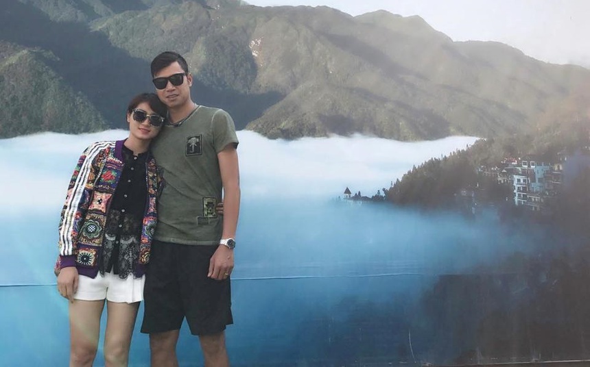 Vợ chồng Trần Thị Thảo-Hoàng Văn Phương trong một chuyến du lịch