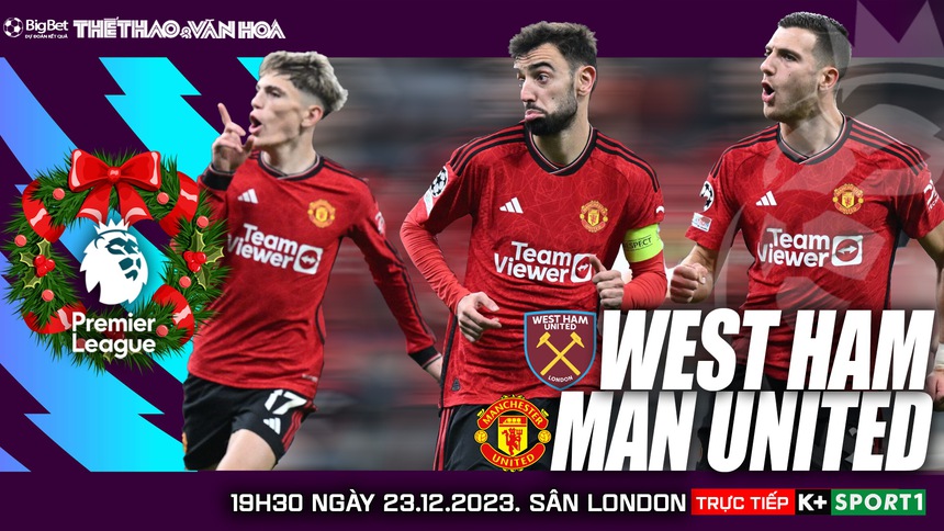Nhận định bóng đá West Ham vs MU (19h30, 23/12), vòng 18 Ngoại hạng Anh - Ảnh 2. Nhận định bóng đá West Ham vs MU (19h30, 23/12), vòng 18 Ngoại hạng Anh - Ảnh 2.