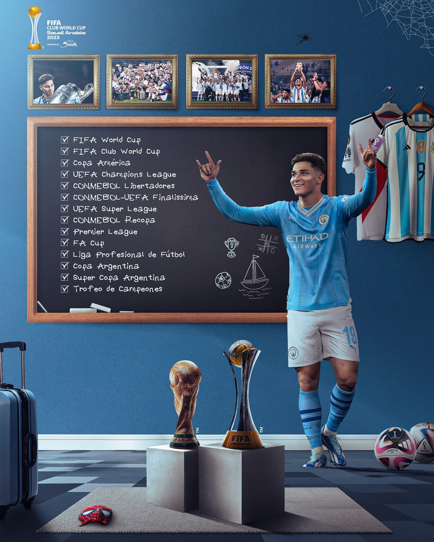 Julian Alvarez 23 tuổi, mới đá 2 mùa bóng đỉnh cao, nhưng ghi bàn như Messi, sở hữu bộ sưu tập ai cũng phải ghen tị  - Ảnh 2.